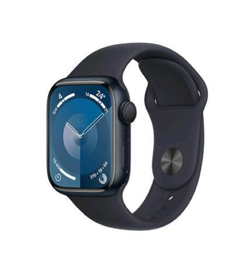 Apple Watch Series 9 (GPS) - 41 mm - midnight aluminum - smartwatch con fascia sportiva - fluoroelastomero - midnight - dimensione della fascia: S/M - 64 GB - Wi-Fi, UWB, Bluetooth - 31.9 g